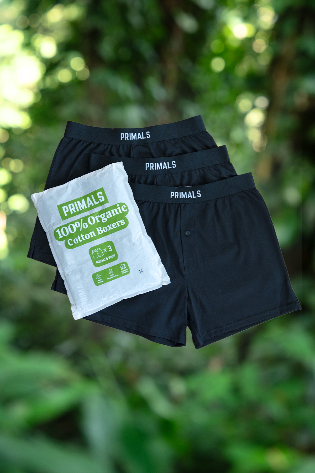 PRIMALS Organic Cotton Boxers (3 Pack)