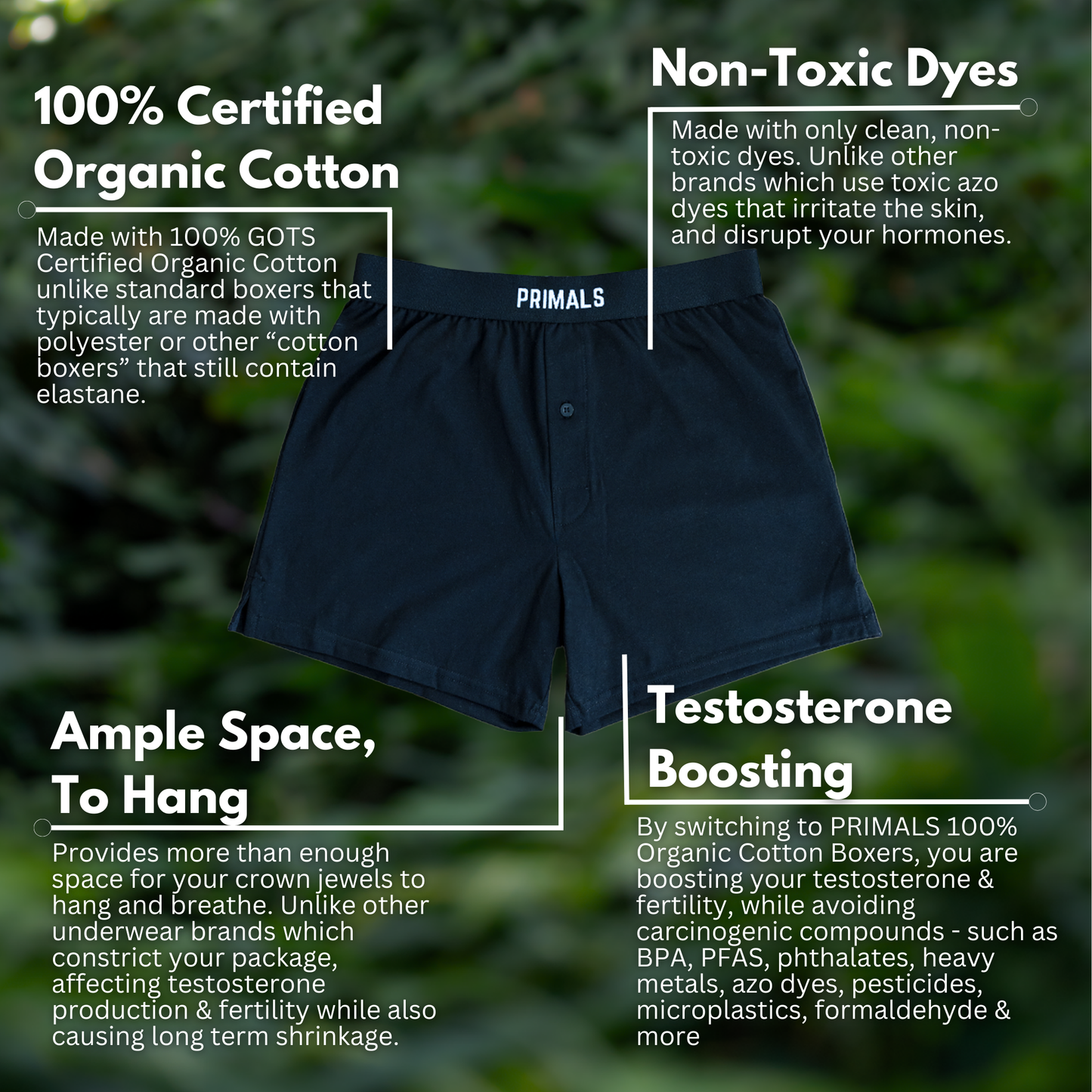 PRIMALS Organic Cotton Boxers (3 Pack)