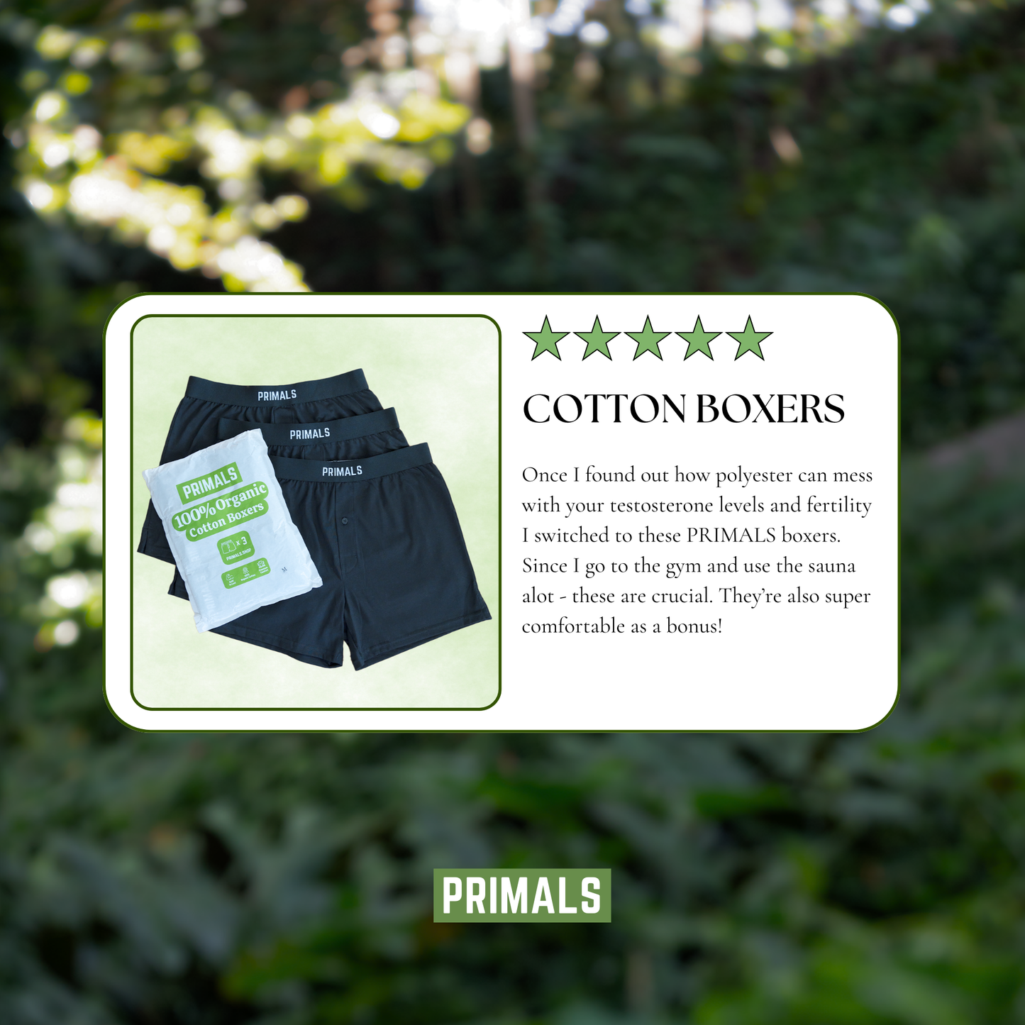 PRIMALS Organic Cotton Boxers (3 Pack)