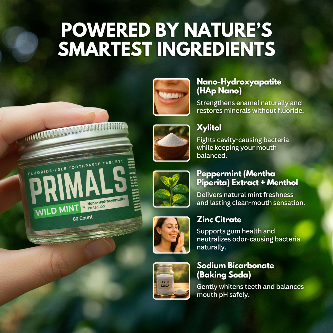 PRIMALS Fluoride-Free Toothpaste Tablets (60 count)