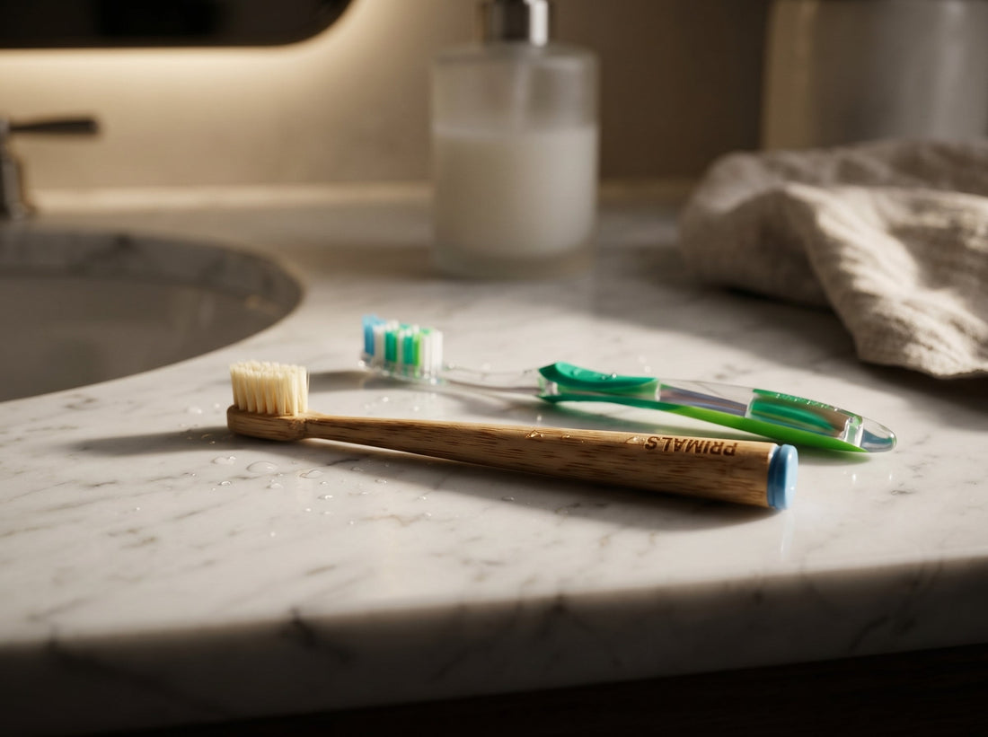 PRIMALS Kids Boar Bristle Toothbrush natural bamboo zero BPA zero phthalates teen hormone health