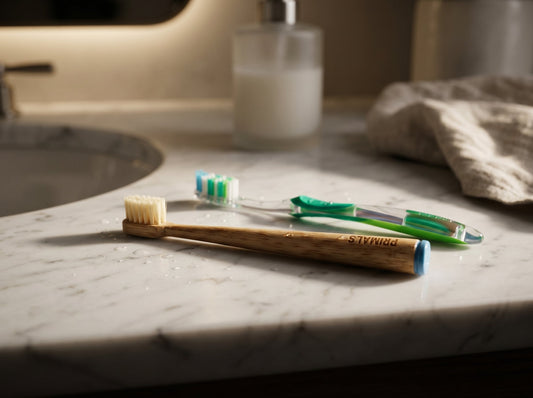 PRIMALS Kids Boar Bristle Toothbrush natural bamboo zero BPA zero phthalates teen hormone health