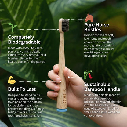 PRIMALS Kids Horse Bristle & Bamboo Toothbrush (4 Pack)