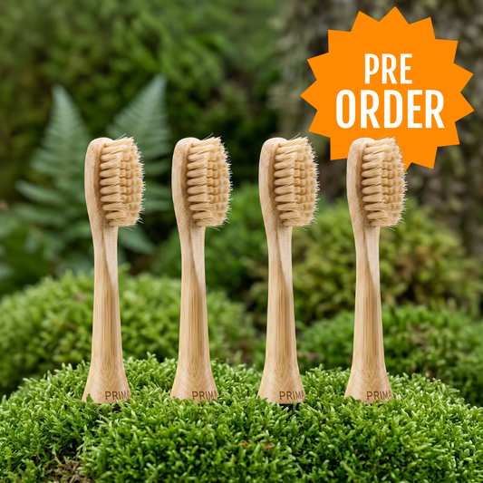 PRIMALS Boar Bristle Electric Toothbrush Replacement Heads (4 Pack)