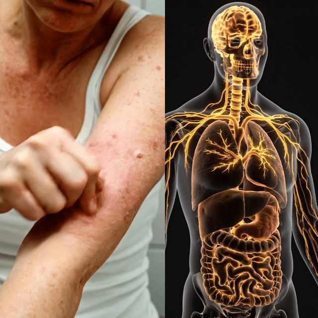 Illustration of microplastic accumulation in the body