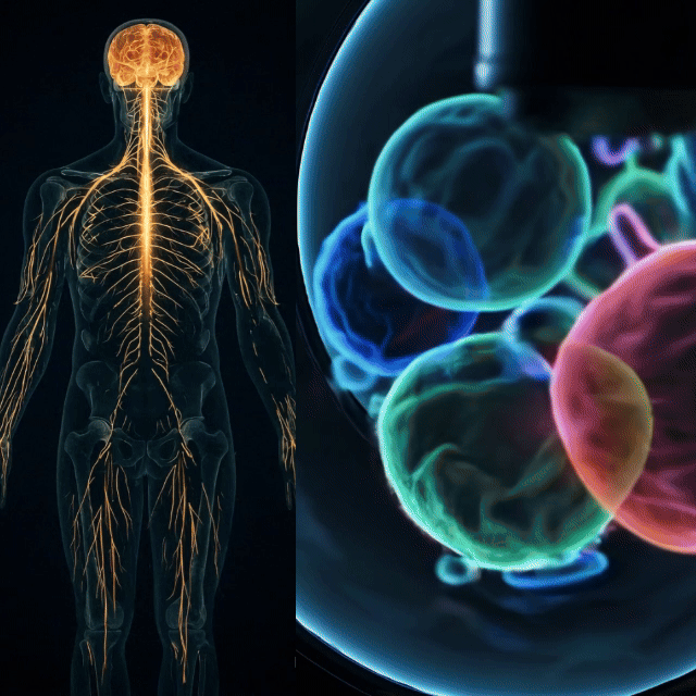 Illustration of microplastic accumulation in the body