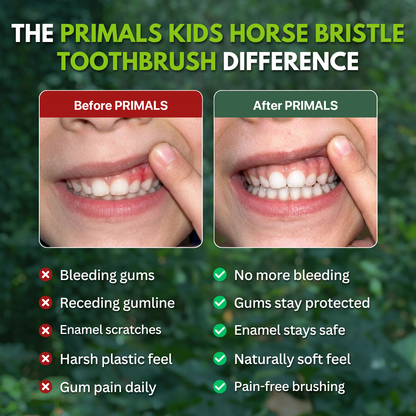 PRIMALS Kids Horse Bristle & Bamboo Toothbrush (4 Pack)