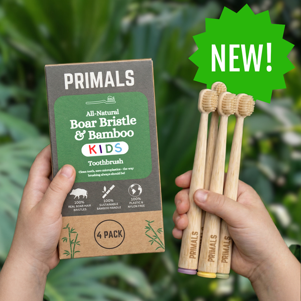 PRIMALS Kids Boar Bristle Toothbrush