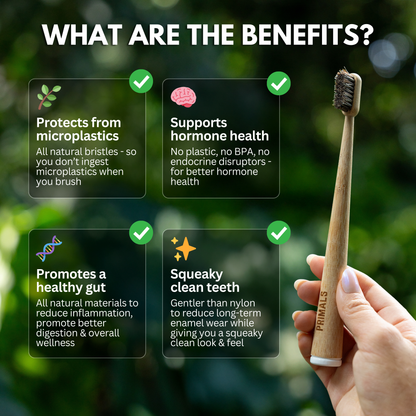 PRIMALS Horse Bristle & Bamboo Toothbrush (4 Pack)