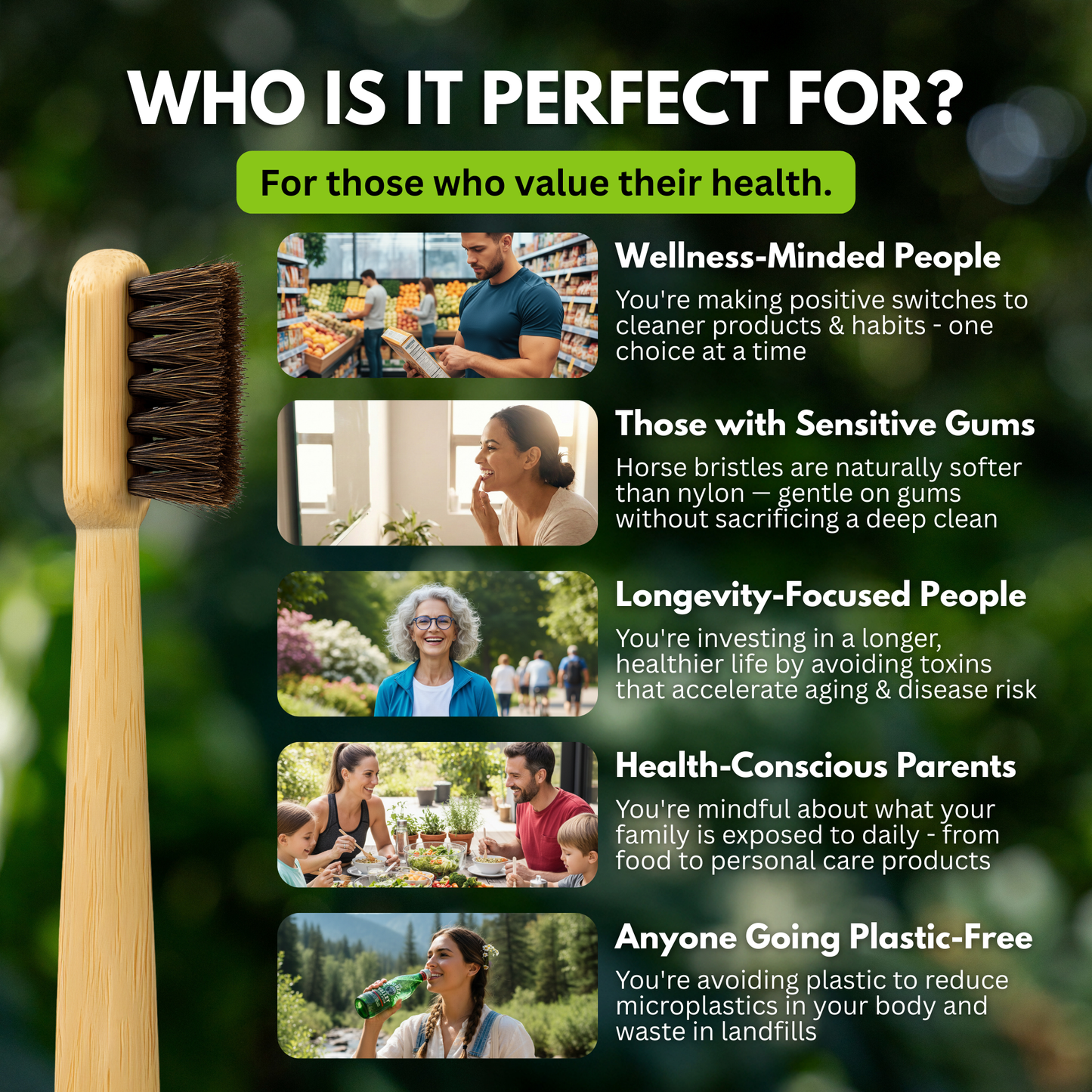 PRIMALS Horse Bristle & Bamboo Toothbrush (4 Pack)