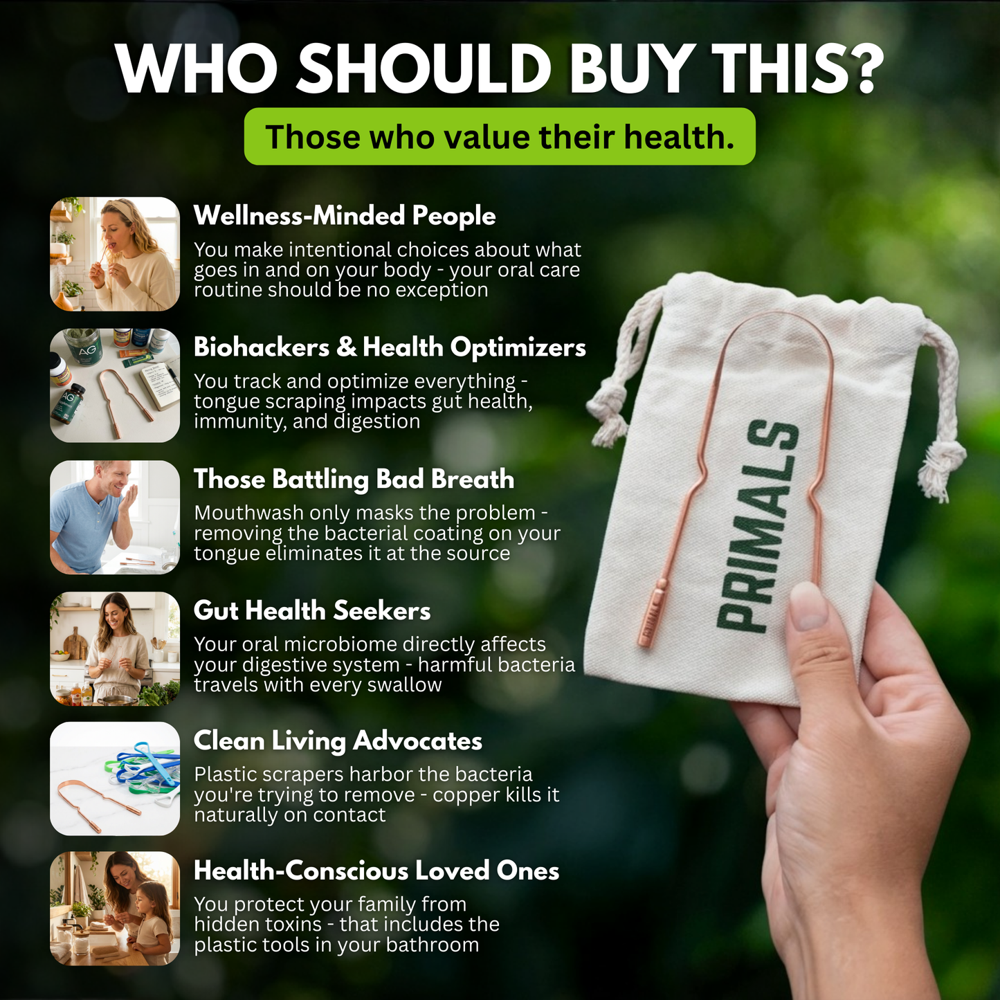 PRIMALS Copper Tongue Scraper