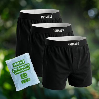 PRIMALS Organic Cotton Boxers (3 Pack)