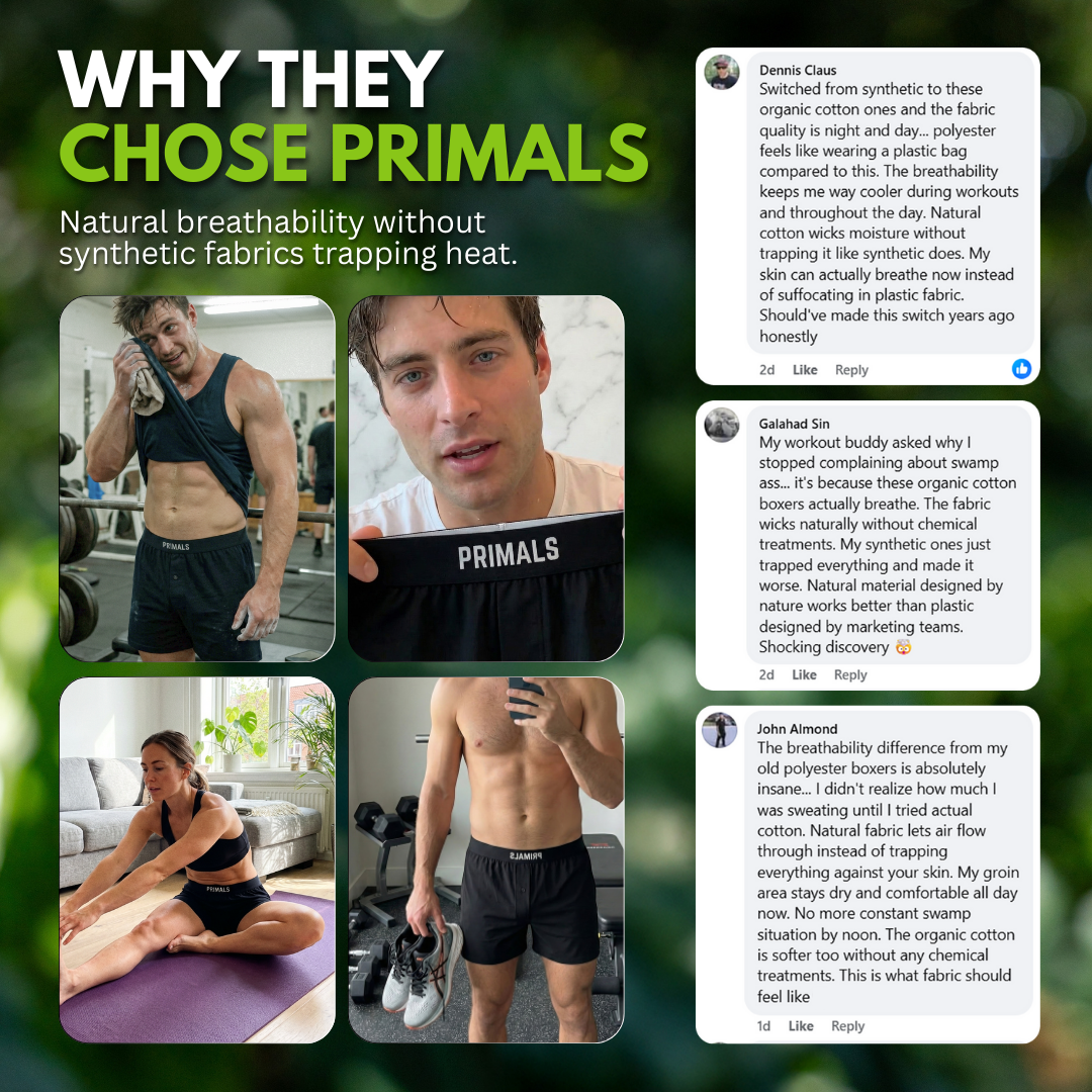 PRIMALS Organic Cotton Boxers (3 Pack)