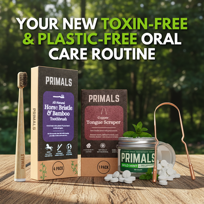 PRIMALS Horse Bristle & Bamboo Toothbrush (4 Pack)