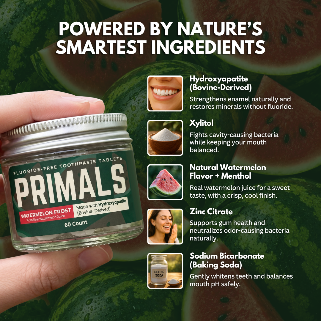 PRIMALS Watermelon Frost Toothpaste Tablets (bHAp)