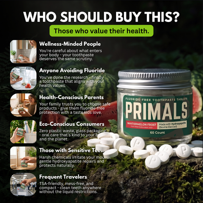 PRIMALS Watermelon Frost Toothpaste Tablets (bHAp)
