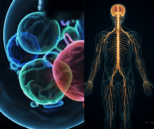 Illustration of microplastic accumulation in the body