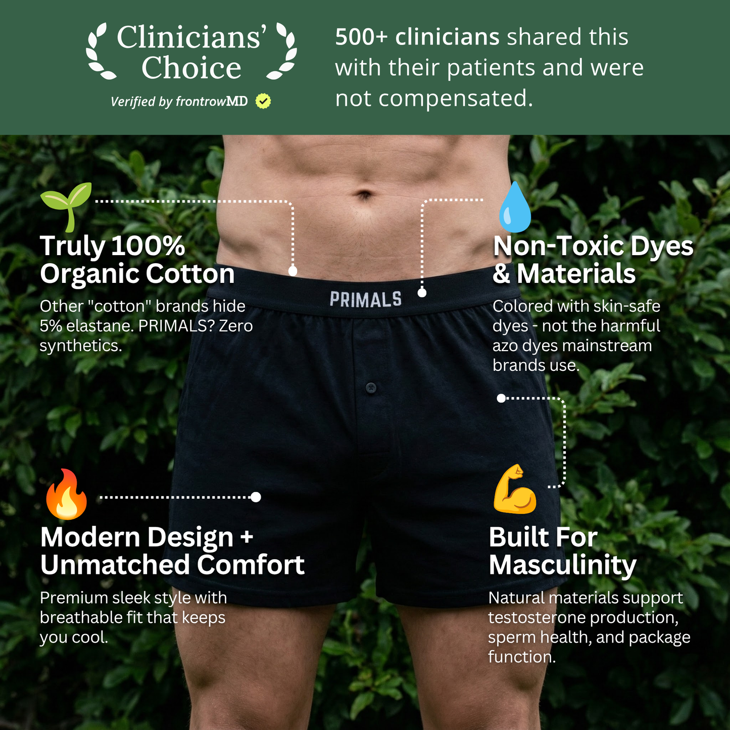PRIMALS Organic Cotton Boxers (3 Pack)