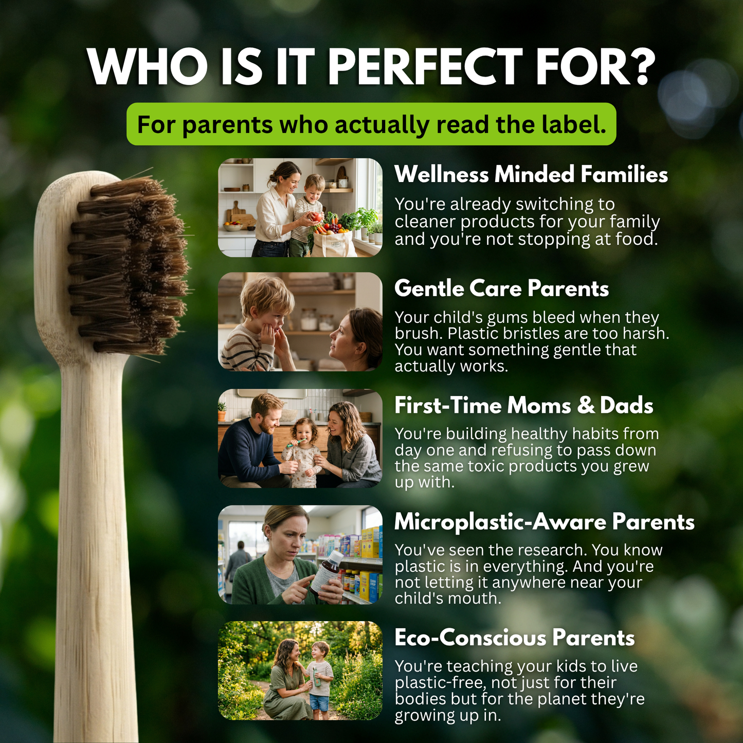 PRIMALS Kids Horse Bristle & Bamboo Toothbrush (4 Pack)