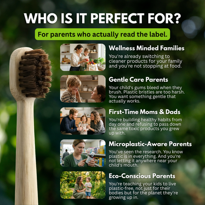 PRIMALS Kids Horse Bristle & Bamboo Toothbrush (4 Pack)