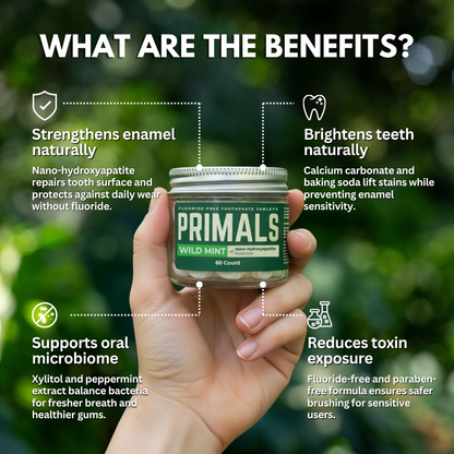 PRIMALS Fluoride-Free Toothpaste Tablets (60 count)