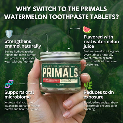 PRIMALS Watermelon Frost Toothpaste Tablets (bHAp)